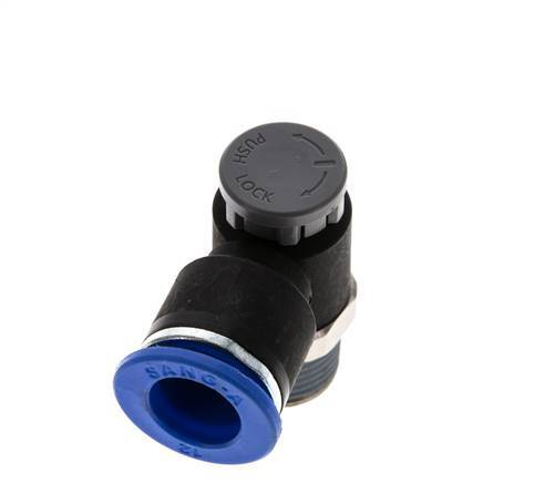 Durchflussregelventil Abgangswinkel 12 mm - R3/8'' Messing/PA 66 Sicherungsmutter