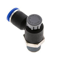 Flow Control Valve Meter-Out Elbow 8 mm - R1/4'' Brass/PA 66 Locknut