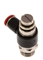 Durchflussregelung Schalldämpfer Meter-In Winkel 8 mm - G3/8'' Messing/PA 66
