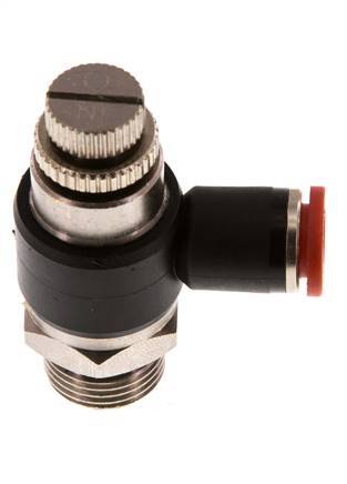 Durchflussregelung Schalldämpfer Meter-In Winkel 8 mm - G3/8'' Messing/PA 66