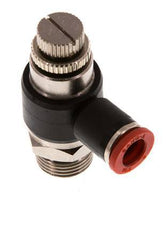 Durchflussregelung Schalldämpfer Meter-In Winkel 8 mm - G3/8'' Messing/PA 66