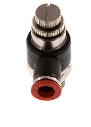 Durchflussregelung Schalldämpfer Meter-In Winkel 8 mm - G3/8'' Messing/PA 66