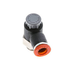 Durchflussregelventil Meter-In-Winkelstück 8 mm - G1/4'' Messing/PA 66 Sicherungsmutter