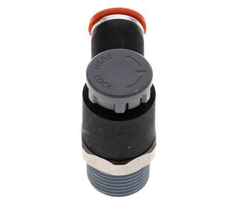 Flow Control Valve Meter-In Elbow 8 mm - R3/8'' Brass/PA 66 Locknut