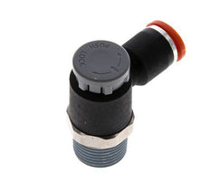 Durchflussregelventil Meter-In-Winkelstück 8 mm - R3/8'' Messing/PA 66 Sicherungsmutter