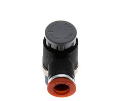 Durchflussregelventil Meter-In-Winkelstück 8 mm - R3/8'' Messing/PA 66 Sicherungsmutter