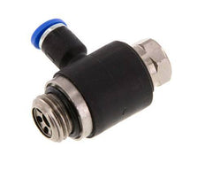 Durchflussregelungs-Schalldämpfer Auslasskrümmer 4 mm - G1/4'' Messing/PA 66 Schlitzschraube