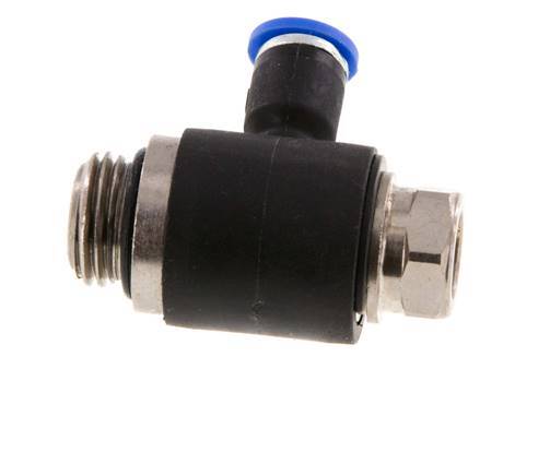 Durchflussregelungs-Schalldämpfer Auslasskrümmer 4 mm - G1/4'' Messing/PA 66 Schlitzschraube