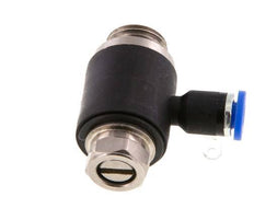 Durchflussregelungs-Schalldämpfer Auslasskrümmer 4 mm - G1/4'' Messing/PA 66 Schlitzschraube