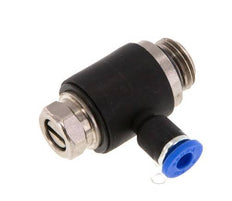 Durchflussregelungs-Schalldämpfer Auslasskrümmer 4 mm - G1/4'' Messing/PA 66 Schlitzschraube