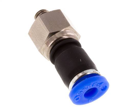 4mm & M5 Drehgelenk Einsteck-Außengewinde Vernickeltes Messing/PBT NBR Drehbar