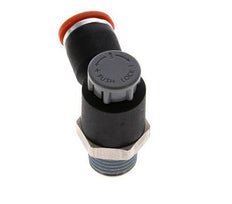 Durchflussregelventil Meter-In-Winkelstück 8 mm - R1/4'' Messing/PA 66 Sicherungsmutter