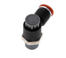 Durchflussregelventil Meter-In-Winkelstück 8 mm - R1/4'' Messing/PA 66 Sicherungsmutter