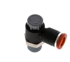 Durchflussregelventil Meter-In-Winkelstück 8 mm - R1/4'' Messing/PA 66 Sicherungsmutter