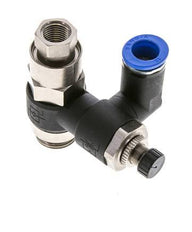 Durchflussregelungs-Schalldämpfer-Ausgang drehbar 12 mm - G1/2''-G1/4'' Messing/PA 66 mit vorgesteuertem Rückschlagventil