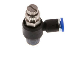 Durchflussregelungs-Schalldämpfer Abgangsbogen 4 mm - R1/8'' Messing/PA 66