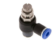 Flow Control Silencer Meter-Out Elbow 4 mm - R1/8'' Brass/PA 66
