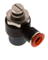 Durchflussregelung Schalldämpfer Meter-In Winkel 10 mm - R1/2'' Messing/PA 66