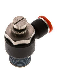 Durchflussregelung Schalldämpfer Meter-In Winkel 10 mm - R1/2'' Messing/PA 66