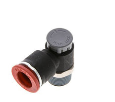 Durchflussregelventil Meter-In-Winkelstück 12 mm - R3/8'' Messing/PA 66 Sicherungsmutter