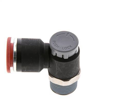 Durchflussregelventil Meter-In-Winkelstück 12 mm - R3/8'' Messing/PA 66 Sicherungsmutter