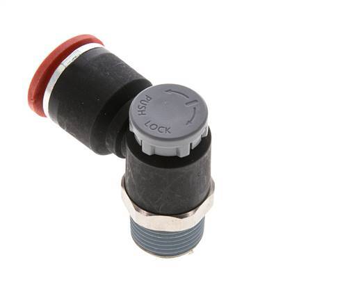 Durchflussregelventil Meter-In-Winkelstück 12 mm - R3/8'' Messing/PA 66 Sicherungsmutter