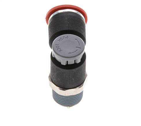 Flow Control Valve Meter-In Elbow 12 mm - R3/8'' Brass/PA 66 Locknut