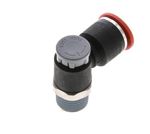 Durchflussregelventil Meter-In-Winkelstück 12 mm - R3/8'' Messing/PA 66 Sicherungsmutter