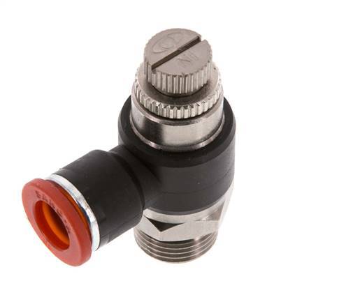 Durchflussregelung Schalldämpfer Meter-In-Winkelstück 10 mm - G3/8'' Messing/PA 66