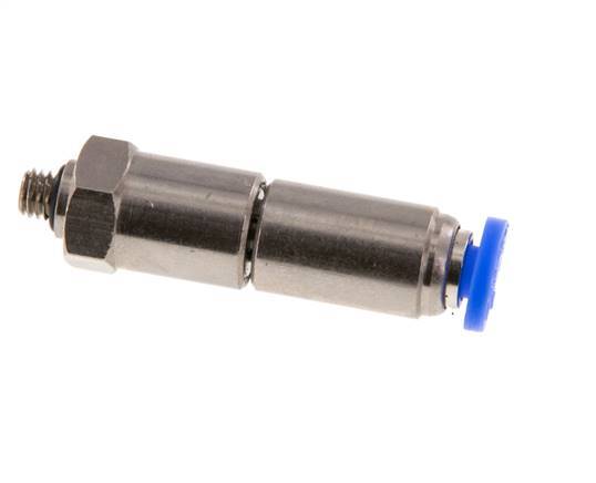 4mm & M5 Schnell-Drehgelenk Einsteck-Außengewinde Vernickeltes Messing/PBT NBR Drehbar
