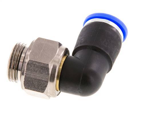 10mm & G3/8'' Winkel-Drehgelenk Einsteck-Außengewinde Vernickeltes Messing/PBT NBR Drehbar