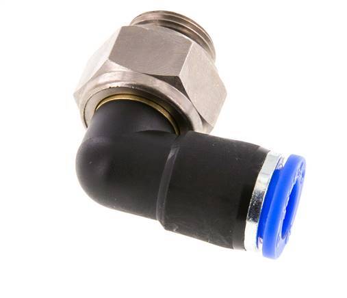 10mm & G3/8'' Winkel-Drehgelenk Einsteck-Außengewinde Vernickeltes Messing/PBT NBR Drehbar