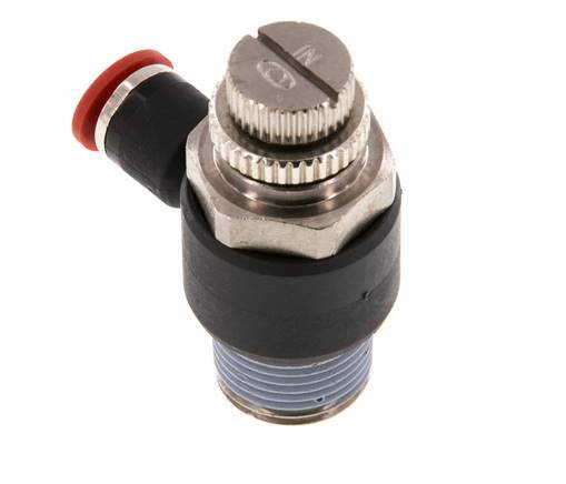 Flow Control Silencer Meter-In Elbow 6 mm - R3/8'' Brass/PA 66