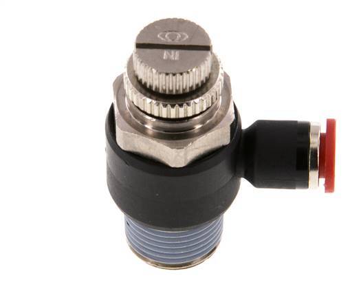 Flow Control Silencer Meter-In Elbow 6 mm - R3/8'' Brass/PA 66