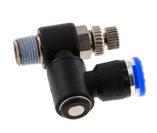 Flow Control Silencer Meter-Out Rotatable 6 mm - R1/8'' Brass/PA 66