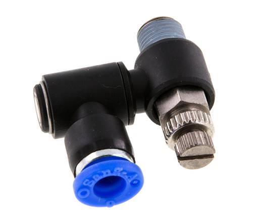 Flow Control Silencer Meter-Out Rotatable 6 mm - R1/8'' Brass/PA 66