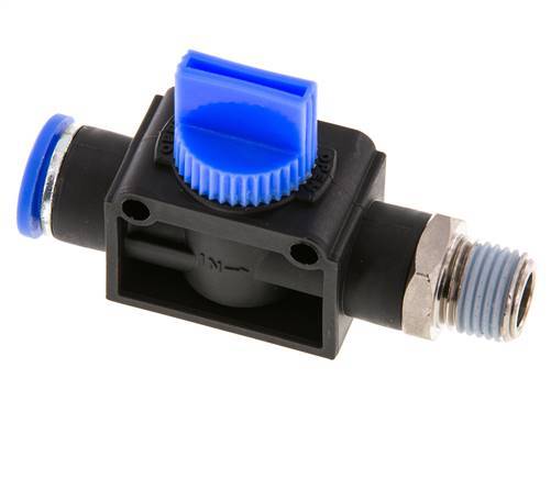 3/2-Wege-Absperr-Handventil 10 mm - R1/4'' Kunststoff/Messing Gewindeseitige Entlüftung