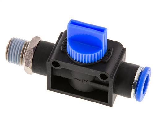 3/2-Wege-Absperr-Handventil 10 mm - R1/4'' Kunststoff/Messing Gewindeseitige Entlüftung