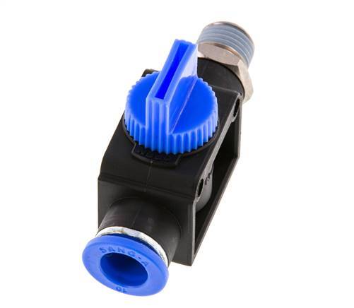3/2-Wege-Absperr-Handventil 10 mm - R1/4'' Kunststoff/Messing Gewindeseitige Entlüftung