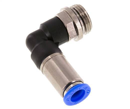 Steckverschraubung 10mm & G1/2'' männlich Selbstsicherndes Winkelstück Messing/PBT 0-10bar (0-145psi)