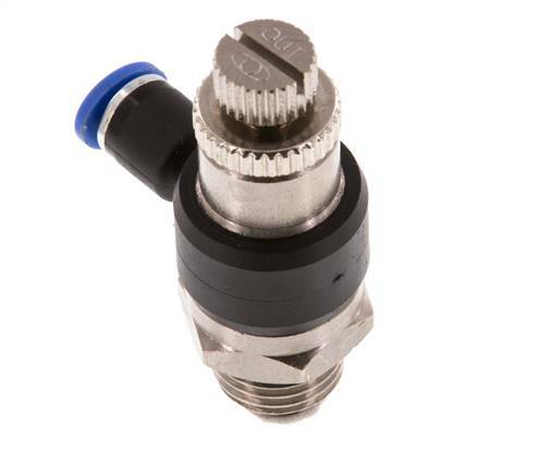 Durchflussregelungs-Schalldämpfer-Abgangsbogen 4 mm - G1/4'' Messing/PA 66