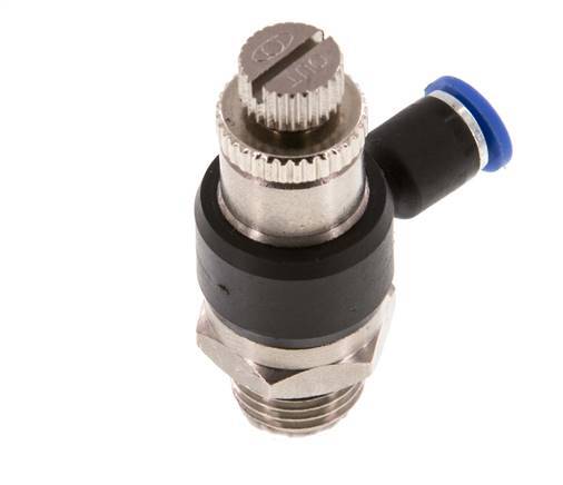 Durchflussregelungs-Schalldämpfer-Abgangsbogen 4 mm - G1/4'' Messing/PA 66