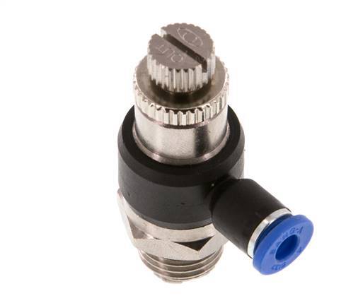 Durchflussregelungs-Schalldämpfer-Abgangsbogen 4 mm - G1/4'' Messing/PA 66