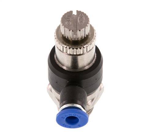 Durchflussregelungs-Schalldämpfer-Abgangsbogen 4 mm - G1/4'' Messing/PA 66