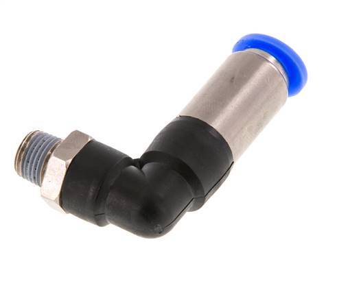 Steckverschraubung 8mm & R1/8'' männlich Selbstsichernder Winkel Messing/PBT 0-10bar (0-145psi) [2 Stück]