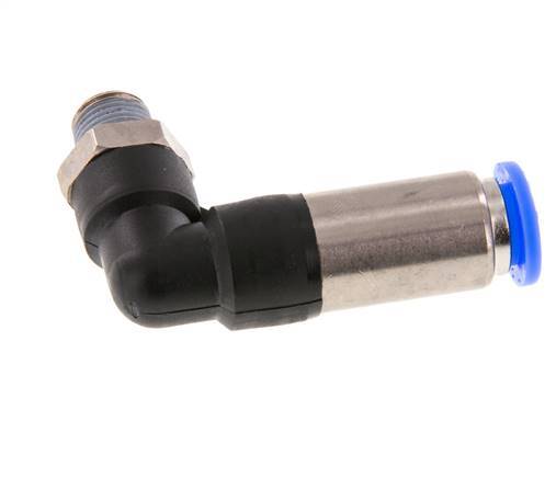 Steckverschraubung 8mm & R1/8'' männlich Selbstsichernder Winkel Messing/PBT 0-10bar (0-145psi) [2 Stück]