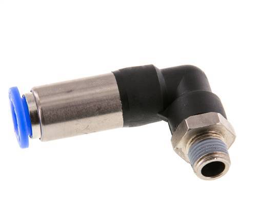 Steckverschraubung 8mm & R1/8'' männlich Selbstsichernder Winkel Messing/PBT 0-10bar (0-145psi) [2 Stück]