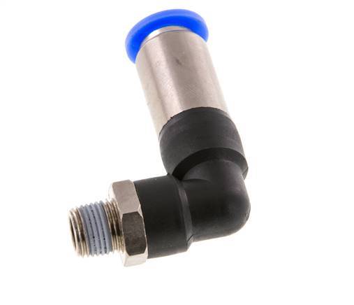 Steckverschraubung 8mm & R1/8'' männlich Selbstsichernder Winkel Messing/PBT 0-10bar (0-145psi) [2 Stück]