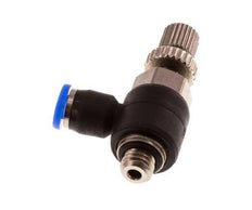 Durchflussregelungs-Schalldämpfer Abgangswinkel 3 mm - M5 Messing/PBT