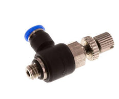 Durchflussregelungs-Schalldämpfer Abgangswinkel 3 mm - M5 Messing/PBT